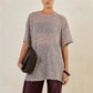 Women's Oversized Sequin Mesh T-Shirt Sheer Knit Half Sleeve Sparkly Blouse Casual Summer Beach Cover Up Top Party Club