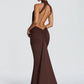 Turtleneck Backless Sexy Maxi Dress Women Gown Elegant Off-shoulder Sleeveless Ruched Bodycon Club Party Long Dress