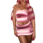 Women Halloween Shark Tale Lola Costume Mini Skirt Sets Strapless Tube Top and Short Skirt Sexy Cosplay Outfit