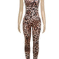 Leopard Print Women Sleeveless 2025 Sexy Trend Sleeveless Sexy Jumpsuit Street Fit Stretch Activity Workout Overalls