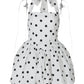 Halter Print Polka Dot Mini Dress Women Fashion Off-shoulder Sleeveless Backless High Waist A-line Club Party Dress