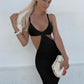 Vacation Knitted Maxi Dresses for Women Summer 2023 Elegant Sexy Party Cut Out Backless Bodycon Dress
