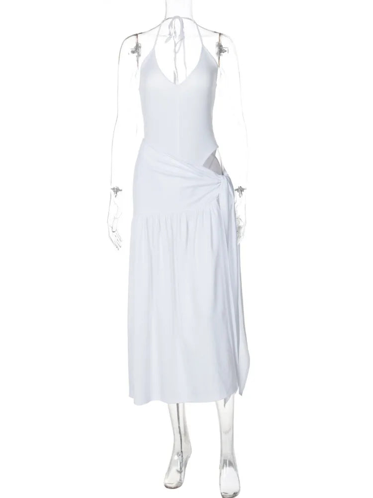 Sexy Skirt Two Piece Sets Women Fashion Halter Bodysuit And Maxi Skirt Ladies Fashion Matching Sets Ladies Dress Set