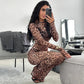 Leopard Print Mesh Long Sleeve Sexy Slim  See Through Maxi Dress Summer Women Fashion Outfits Beach Vacation Club