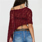 Women Knitted Poncho Loose See Through Boat Neck Off Shoulder Asymmetrical Crop Coverup Tops Summer Beachwear
