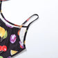 Fruit Print Camisole Women Low-Neck Sexy Midnight Skinny Music Festival  Summer Trend Hottie High Street Wild Clubwear