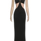 Halter Off-shoulder Sexy Maxi Dress Set Women Elegant Cut Out Sleeveless Backless Crop Top And Maxi Skirt Matching Sets