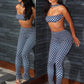 Summer 2 Piece Set Women Tracksuit Dot Print Sexy Halter Tank Tops+Slim Leggings Matching Streetwear Stretch Outfits