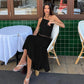 One Shoulder Crop Top and Pleated Skirt 2 Piece Set Summer Outfit Woman 2025 Elegant Long Dresses