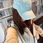 Vintage Washed Fashion Raw Edge Letter Embroidery Soft Top Baseball Cap Fashion Versatile for Women