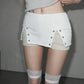 Hollow Skirt Women Elastic Waist Split Patchwork Slim Sexy Hottie Classic Simple Midnight Summer Fashion Streetwear