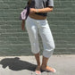 Women Low Waist Drawstring Capri Sweatpants Loose 3/4 Length Cropped Casual Pants Y2K Streetwear Daily Loungewear