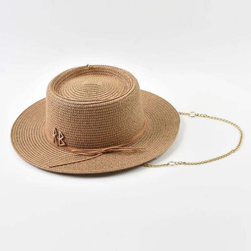 Spring Summer Straw Hats for Women Ribbon Decoration Elegant Ladies Party Dress Hats Travel Beach Sun Hat Chapeau Femme