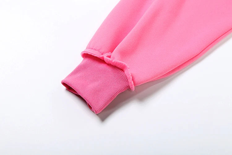 Fashion 2 Piece Set Women Tracksuit Sporty Zipper Patchwork Hooded Crop Jacket+Straight Pants Matching Streetwear Outfits