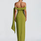 Off-shoulder Strapless Sexy Maxi Dress Women Elegant Sleeveless Backless Draped Ruched Bodycon Club Party Long Dresses
