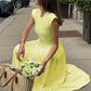 Elegant Fashion Sleeveless Long Dresses for Summer Casual Loose Yellow Dress French Style Woman Clothes