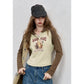2025 Autumn New Arrivals Casual Print Hoodie Raglan Sleeve Color Block Long Sleeve Top For Women