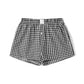 Women Y2k Gingham Boxer Shorts Stripes Button Elastic Waist Boxers Cute Mini Bloomers Plaid Loose Fit Boy Shorts