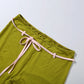 Sweet Hottie 2 Piece Set Women Simple Low-Neck Line-Patchwork Tank Top+Bandages Bow Capri Pants Fashion Street Suits