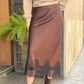 Women Elegant Lace Satin Spliced Midi Skirts Sexy Dots Print High Waist Retro Casual Straight Midi Skirts Y2K Streetwear