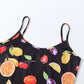 Fruit Print Camisole Women Low-Neck Sexy Midnight Skinny Music Festival  Summer Trend Hottie High Street Wild Clubwear