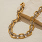 Women's Stainless Steel Two Color Design Necklace 18k Gold Color Plated Twisted Splicing Stackable Waterproof Jewelry