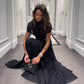 Cut Out Ruched Maxi Dress Mesh Patchwork Sheer Black Elegant Dresses Birthday Party Outfits for Woman