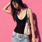 Lace Patchwork Camisole Women Low-Neck Music Festival Sexy Midnight Hottie Summer Fashion Hip-Hop Style Streetwear
