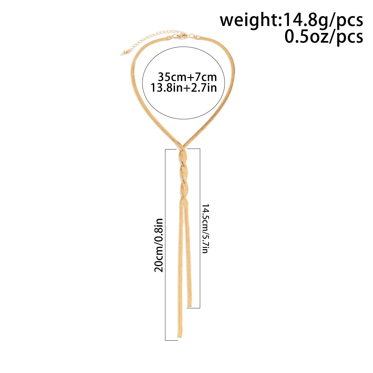 Kpop Adjustable Flat Snake Long Chain Necklace for Women Wed Temperament Weave Link Choker Chest Neck Jewelry Gift New