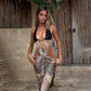Leopard Print Lace Splicing Cutout Halter Long Dress Summer 2025 Sexy Maxi Dresses for Women Vacation Outfits