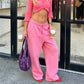 Y2K Baggy High Waist Wide Leg Sweatpants Drawstring Elastic Waist Joggers Camo Solid Color Casual Street Lounge Pants