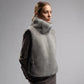Woman Vests Luxury Faux Fur Warm Fluffy Turtleneck Buckle-down Sleeveless Top Coat Jacket Winter Clothes
