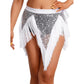 Sparkly Sequin Tassel Wrap Skirt Women Irregular Triangle Hem Side Tie Waist Skirt Rave Belly Dance Party Costume Outfit
