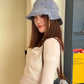 Vintage Denim Raw-Edge Sun Visor Fisherman Hat for Women