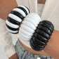 Women's 3-Style Boho Wide Geometric White Resin Cuff Elastic Bangles Set Vintage Punk Y2K Jewelry Gift Set