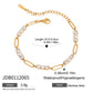 Stainless Steel Chain Bracelet with Heart-Shaped Zirconia and Gold Color Plating for Women Casual Everyday Jewelry Gift