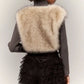 Sexy Fluffy Crop Tops Women Patchwork Single Buckle Casual Streetwear Fall Trend Skinny Casual Elegant Cardigan Coat