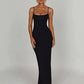 Spaghetti Strap Backless Bodycon Maxi Dress Women Autumn New Thickened Fabric Sleeveless Club Party Sexy Long Dress