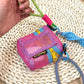 Colorful Mesh Crossbody Bag with Adjustable Strap, Zipper Mini Shoulder Pouch, Casual Streetwear Small Coin Purse for Wo