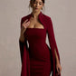 Cape Long Sleeve Sexy Midi Dress For Women Autumn Winter New Square Collar Back Slit Bodycon Club Party Long Dress