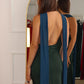 Women Elegant Halter Maxi Dress Sleeveless High Neck Mermaid Evening Party Dress Bodycon Club Ribbon Formal Prom Gown
