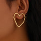 Punk Creative Hollow Out Love Heart Stud Earrings for Women Wed Bridal Lovely Gold Color Piercing Earrings Wed Jewelry