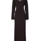 Ribbed Lace-up Long Sleeve Maxi Dress For Women 2023 Autumn Winter New Fashion Solid Bodycon Long Dress Elegant