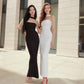 Halter Backless Split Long Dresses French Style Elegant Beautiful Ladies Dress White Black Red