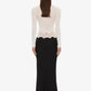 Women Color Block Maxi Dress Long Sleeve Cutout Mesh Top With Lace Trim Bodycon Mermaid Long Evening Party Dress