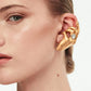 1PC Novelty Design Metal Hand Left Earcuff Dangle Earrings For Women Jewelry Fashion Show Statement Earrings Accessories