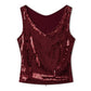 Y2K Glitter Shiny Sleeveless Shirt Vest Sequin Sparkle V Neck Tank Tops Women Slim Fitted Crop Top Festival Rave Clothes