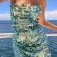 Sexy Women Slip Mini Dress Party Club Spaghetti Straps Backless Tie-up Sequins Summer Dress Holiday Beach Sundress