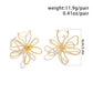 Vintage Hollow Out Metal Flower Leaf Stud Earrings for Women 2023 Trending Geometric Piercing Earrings Jewelry Gifts