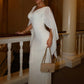 Women Deep V Neck Flutter Sleeve Maxi Dress Cape Sleeve Mermaid Evening Elegant Wedding Guest Long Party Dress Vestidos